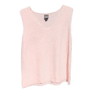 Eileen Fisher Blush Pink V-Neck Linen Tank Top - Size XL